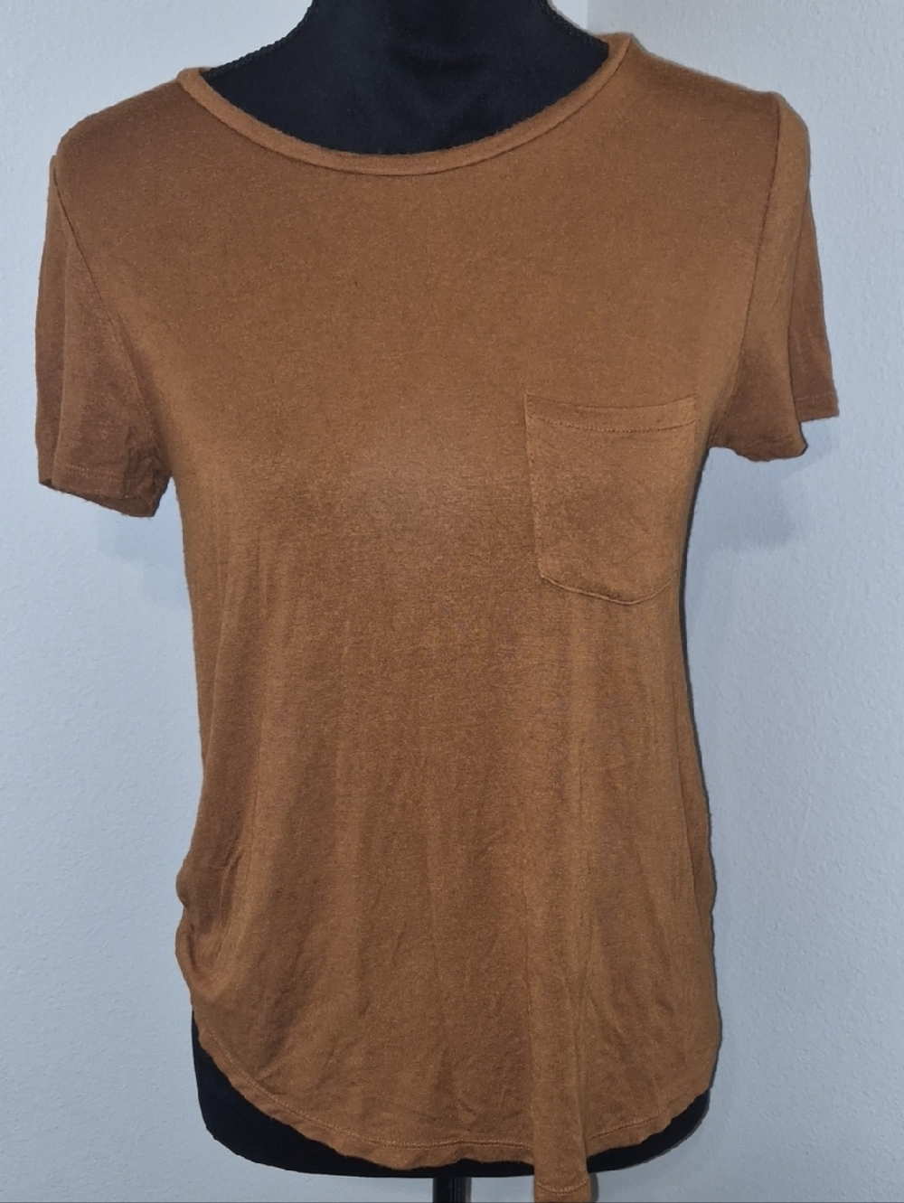 Aeropostale Women's Short Sleeve Pocket Tee - Brown